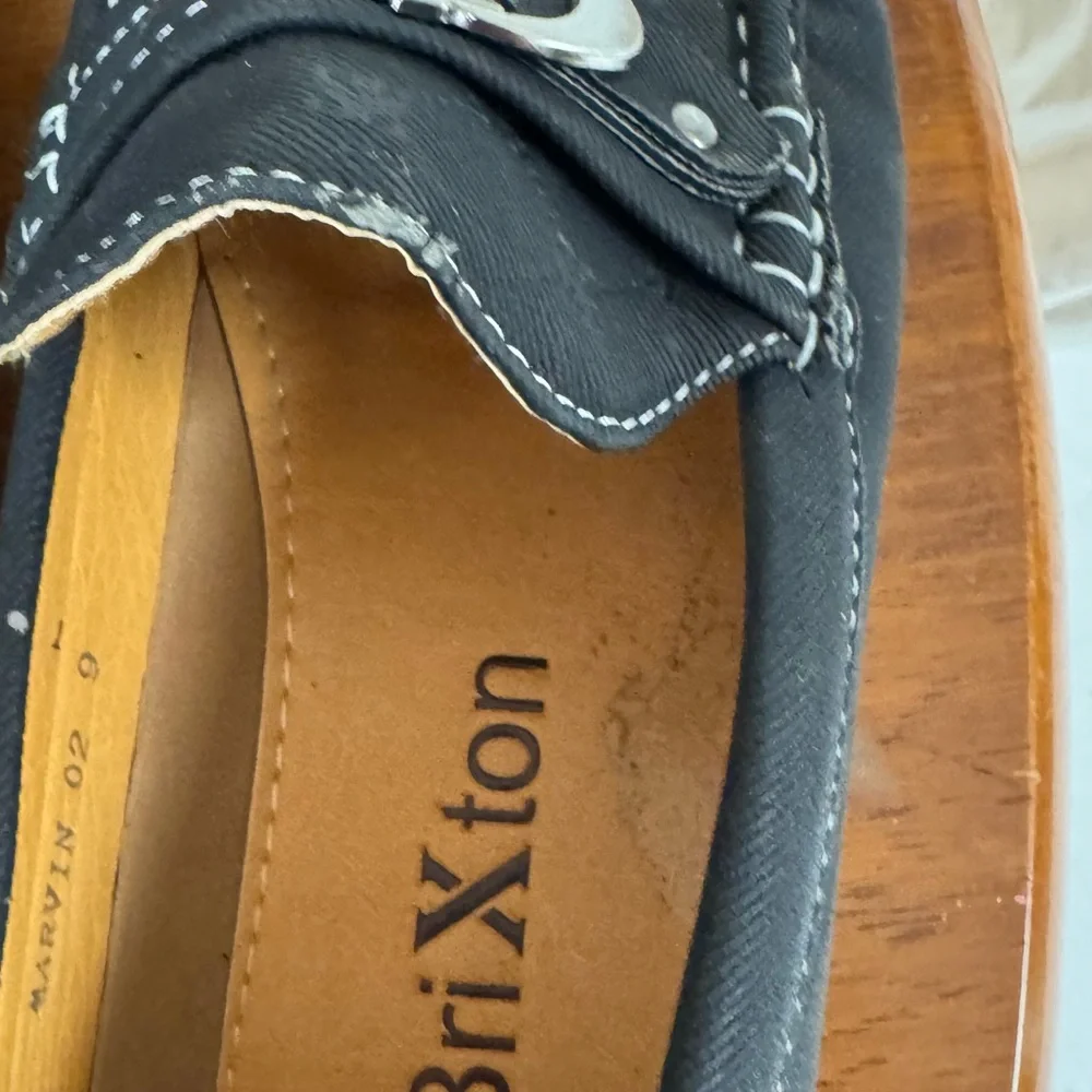 Brixton Men's Marvin Black Loafers driving moccasin size 9 see pics some wear